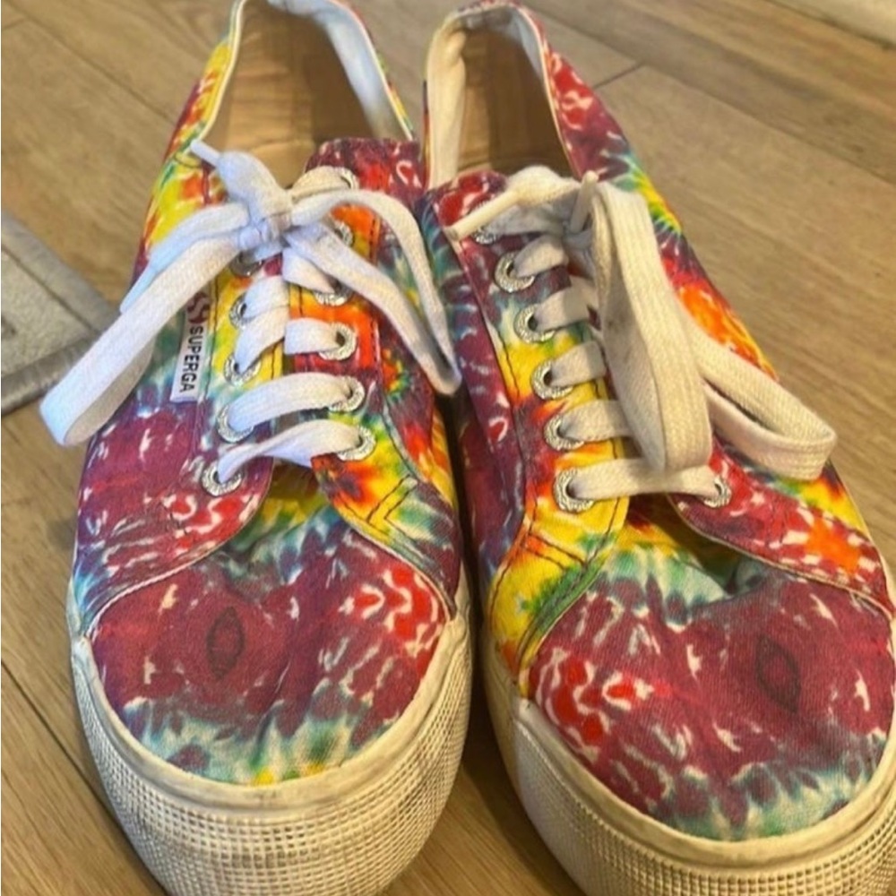 Superga Rainbow/Tie-Dye Platform Sneakers Size 40